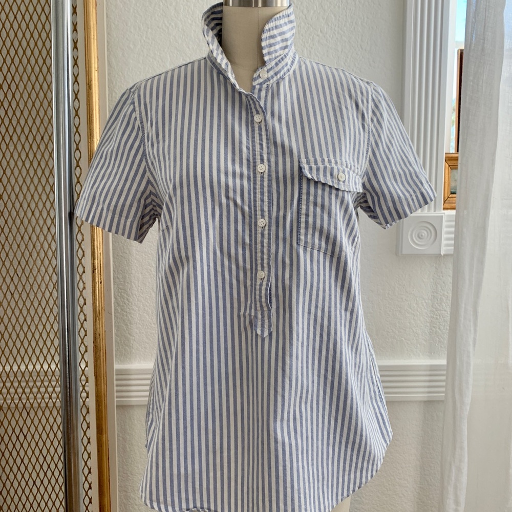 J. Crew Stripped Collared Pullover Small - image 1